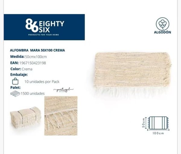 Mara 50x100 crema alfombra