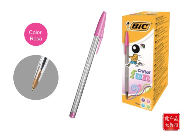 Boligrafo bic cristal fun rosa c/20
