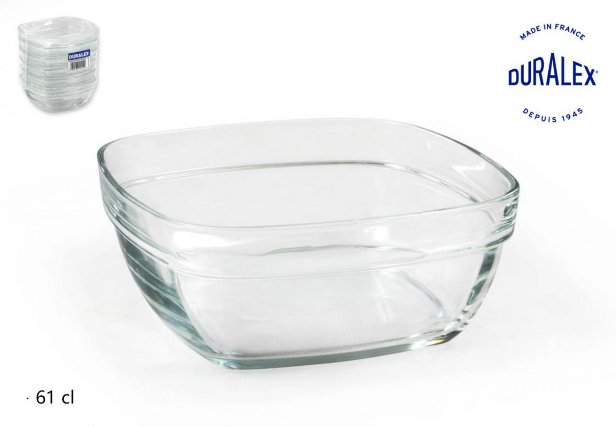 Bol apilable 14cm/610cc transp. cuadr "lys"