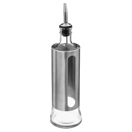 Botella de cristal y metal para aceite y vinagre 0,5 l