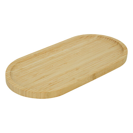 Tabla de presentación ovalada de bambú 30 x 15 cm