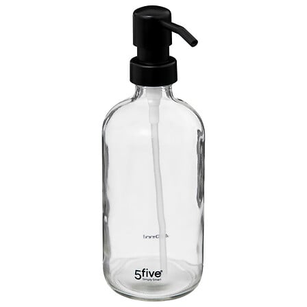 Dispensador de jabón de cristal 450 ml en caja expositora transparente