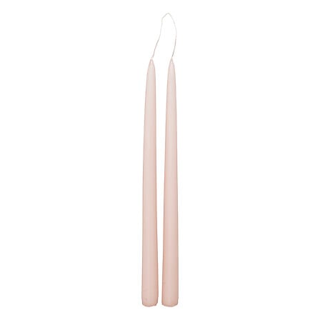 Lote de 2 velas largas Hugo rosa claro, 30 cm de alto