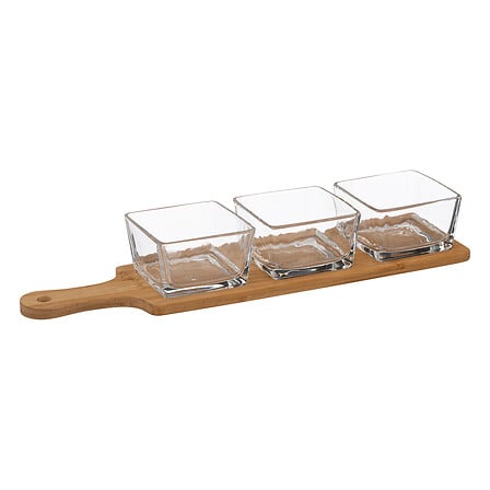 Set aperitif bambou verre 4p