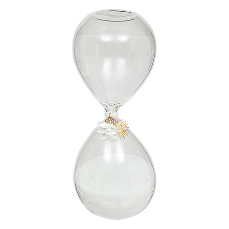 Reloj de arena bola The floral collection cristal, 20 cm de alto