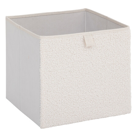 Cesta de almacenamiento 31 x 31 cm bucle blanco
