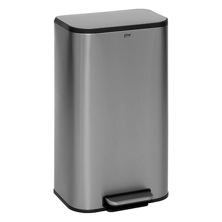 Papelera alta con pedal 30 l inox mate