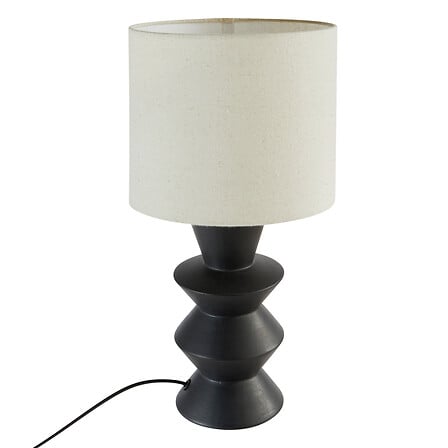 Lámpara de mesa Yulia altura 40 cm cerámica negra