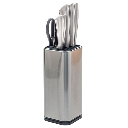 Bloque de 5 cuchillos y tijeras de acero inoxidable Silver précision