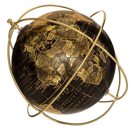 Globo terráqueo Flower factory metal, 21 cm de alto
