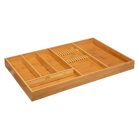 Organizador de cubiertos, cuchillos y utensilios de bambú
