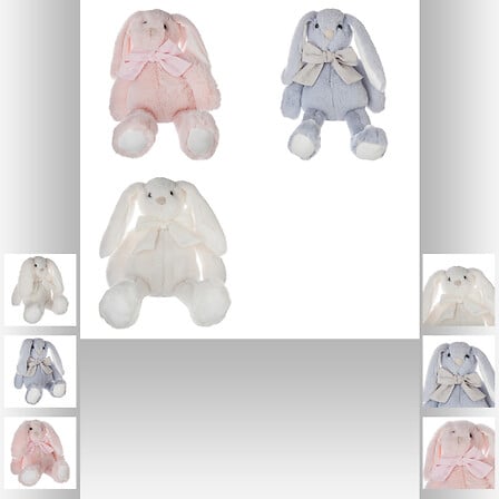 Peluche conejo con lazo Kay, 30 cm de alto