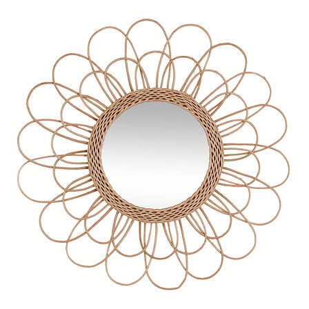 Espejo flor Cayetana diám. 56 cm ratán