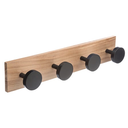 Perchero de madera negro con 4 colgadores