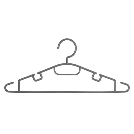 Juego de 10 perchas de plástico gris