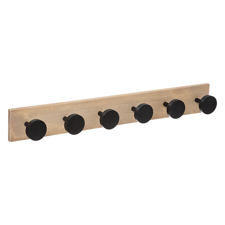 Perchero de madera negro con 6 colgadores
