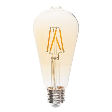 Bombilla led lágrima ST64 filamento recto E27 ámbar