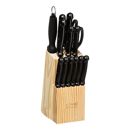 Bloque de 11 cuchillos y accesorios Essentiel black