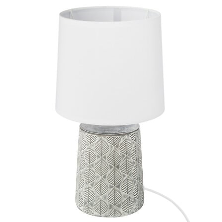 Lámpara cilíndrica Cyril cerámica gris, 35,5 cm de alto