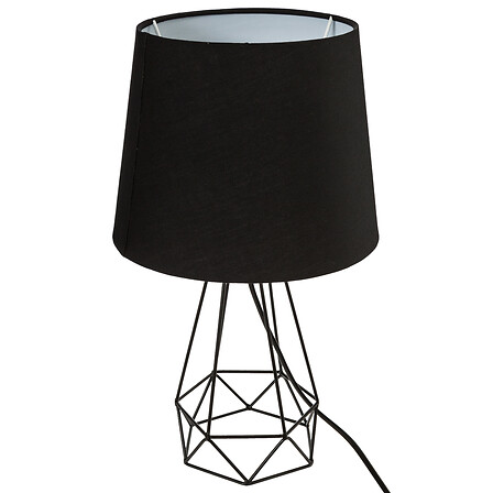 Lámpara de sobremesa Moca varillas metal negro, 35 cm de alto