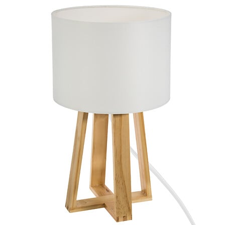 Lámpara multipie Molu madera blanca, 34,5 cm de alto
