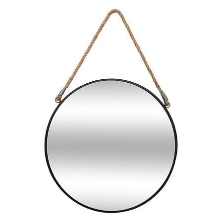 Espejo con cuerda Eden diám. 38 cm metal negro