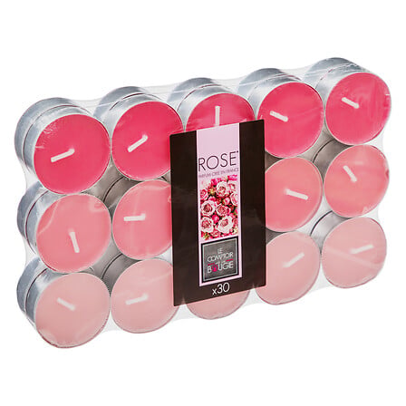 Lote de 30 velas de té perfumadas Nina rosa