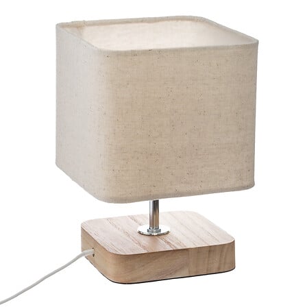 Lámpara recta Toxey madera marfil, 21 cm de alto