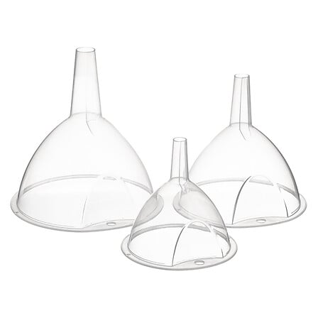 Juego de 3 embudos de plástico transparente