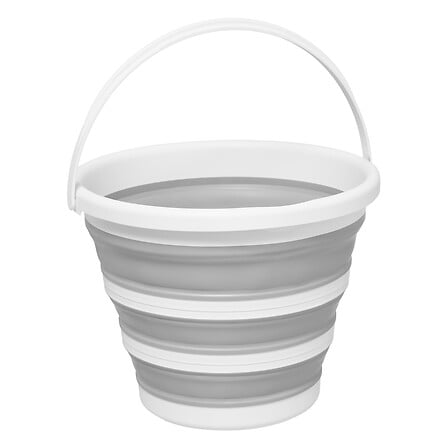 Cubo plegable blanco y gris 10 l