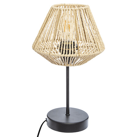 Lámpara recta Jily metal y papel natural, 34 cm de alto