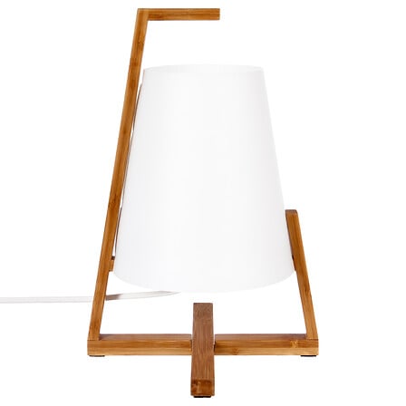 Lámpara Gong bambú blanco, 32 cm de alto