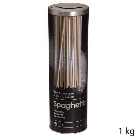 Bote para espaguetis de metal en relieve Black Edition