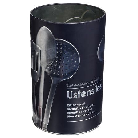 Portautensilios de metal en relieve Black Edition