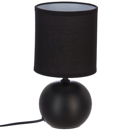 Lámpara bola Timéo cerámica negra mate, 25 cm de alto