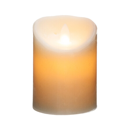 Vela led redonda, 10 cm de alto, blanco cálido