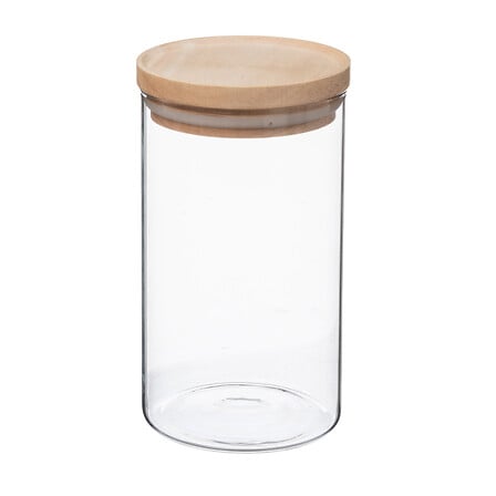 Tarro de cristal y madera Hermet 1 l