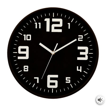 Horloge plast elian noir d30