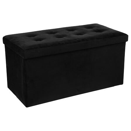 Puf plegable doble Lysandre terciopelo negro