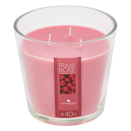 Vela perfumada Nina 500 g recipiente cristal frambuesa