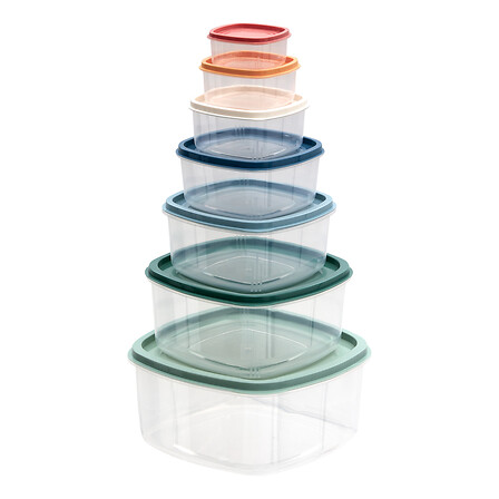 Juego de 7 fiambreras cuadradas multicolores de PP Colors