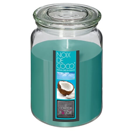 Vela perfumada con tapa Nina 510 g recipiente cristal coco