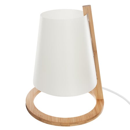 Lámpara de sobremesa Pita bambú blanco, 26,5 cm de alto