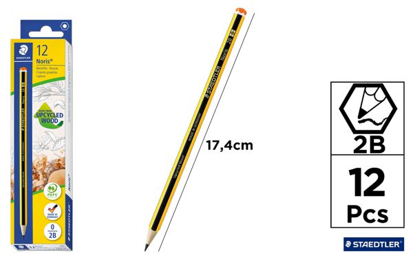 Lápiz noris 2b naranja (2bo) staedtler