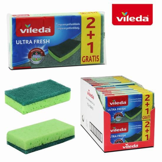 Vileda estropajos fibra con esp.anylultra fresh 2+1