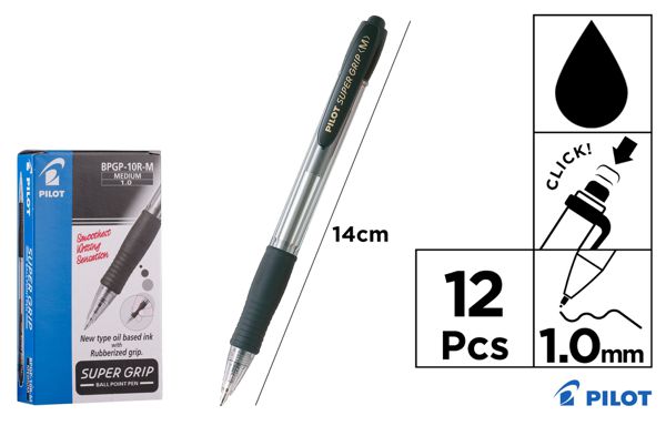 Boligrafo pilot supergrip negro