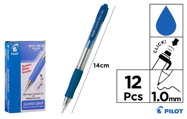 Boligrafo pilot supergrip azul