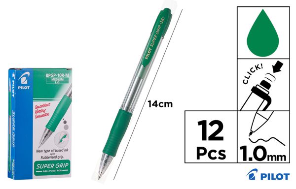 Boligrafo pilot supergrip verde