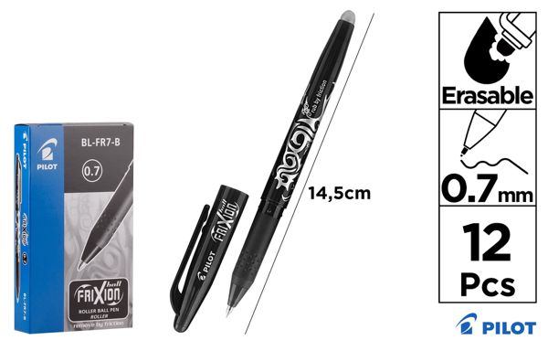 Boligrafo pilot frixion ball capuc negro