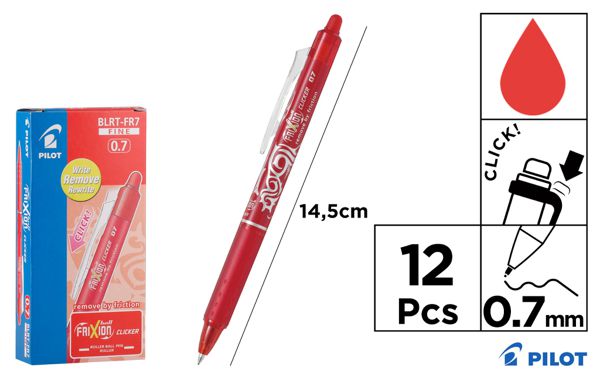 Boligrafo pilot frixion clip rojo